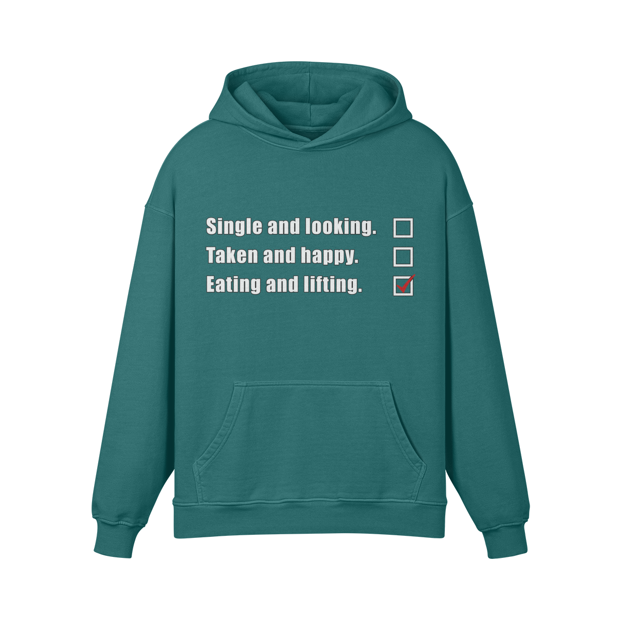 EATING AND LIFTING- Oversized Hoodie-Blueish Green-League of Lifters