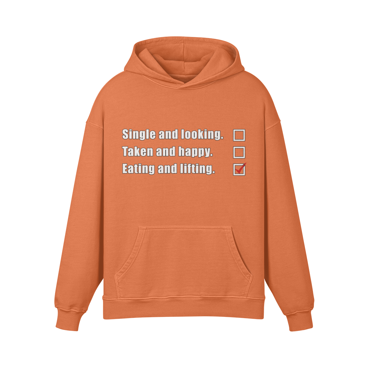 EATING AND LIFTING- Oversized Hoodie-Copper Red-League of Lifters