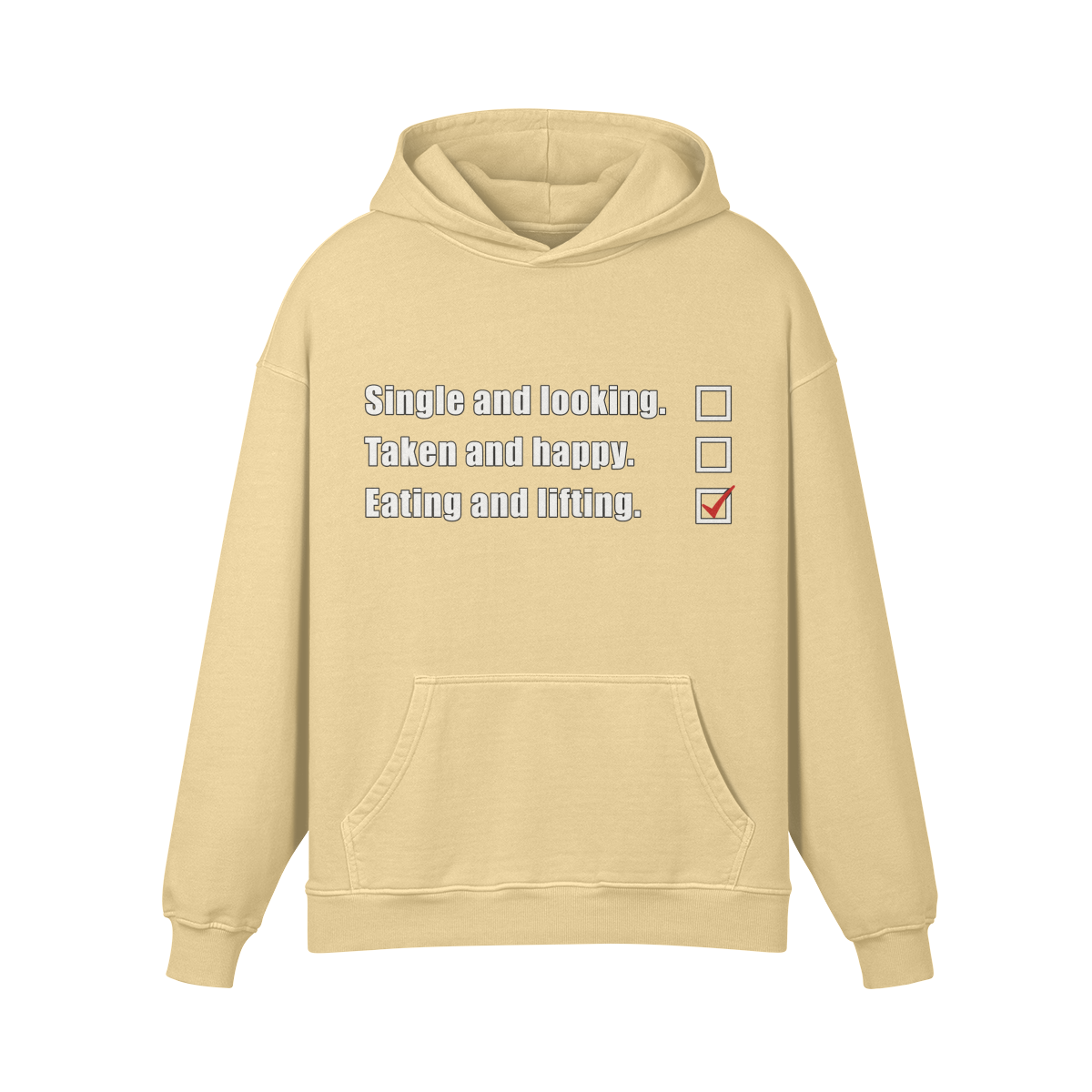 EATING AND LIFTING- Oversized Hoodie-Desert Sand-League of Lifters