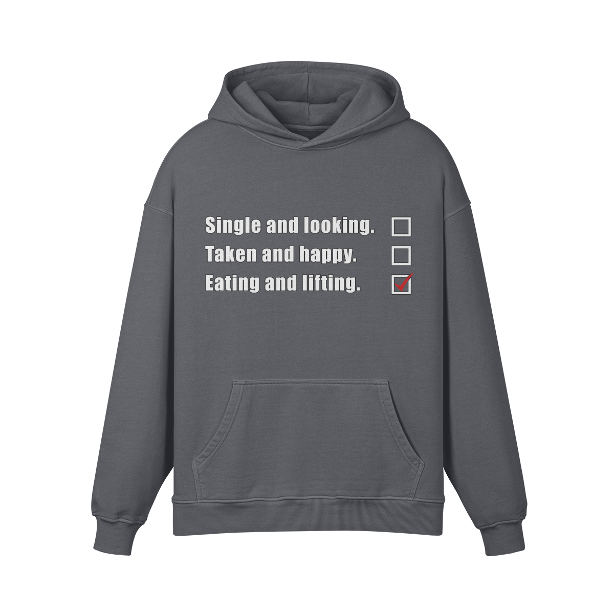 EATING AND LIFTING- Oversized Hoodie-Carbon Gray-League of Lifters