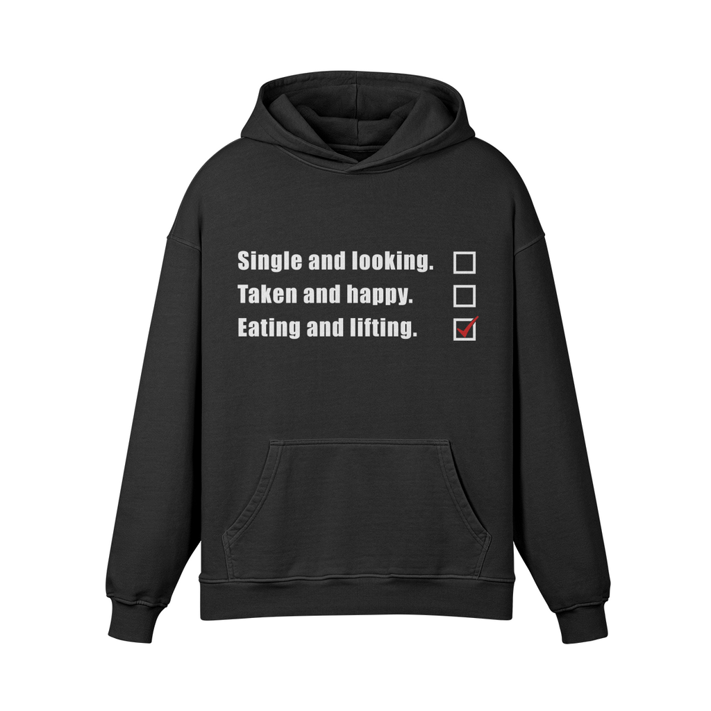 EATING AND LIFTING- Oversized Hoodie-Faded Black-League of Lifters