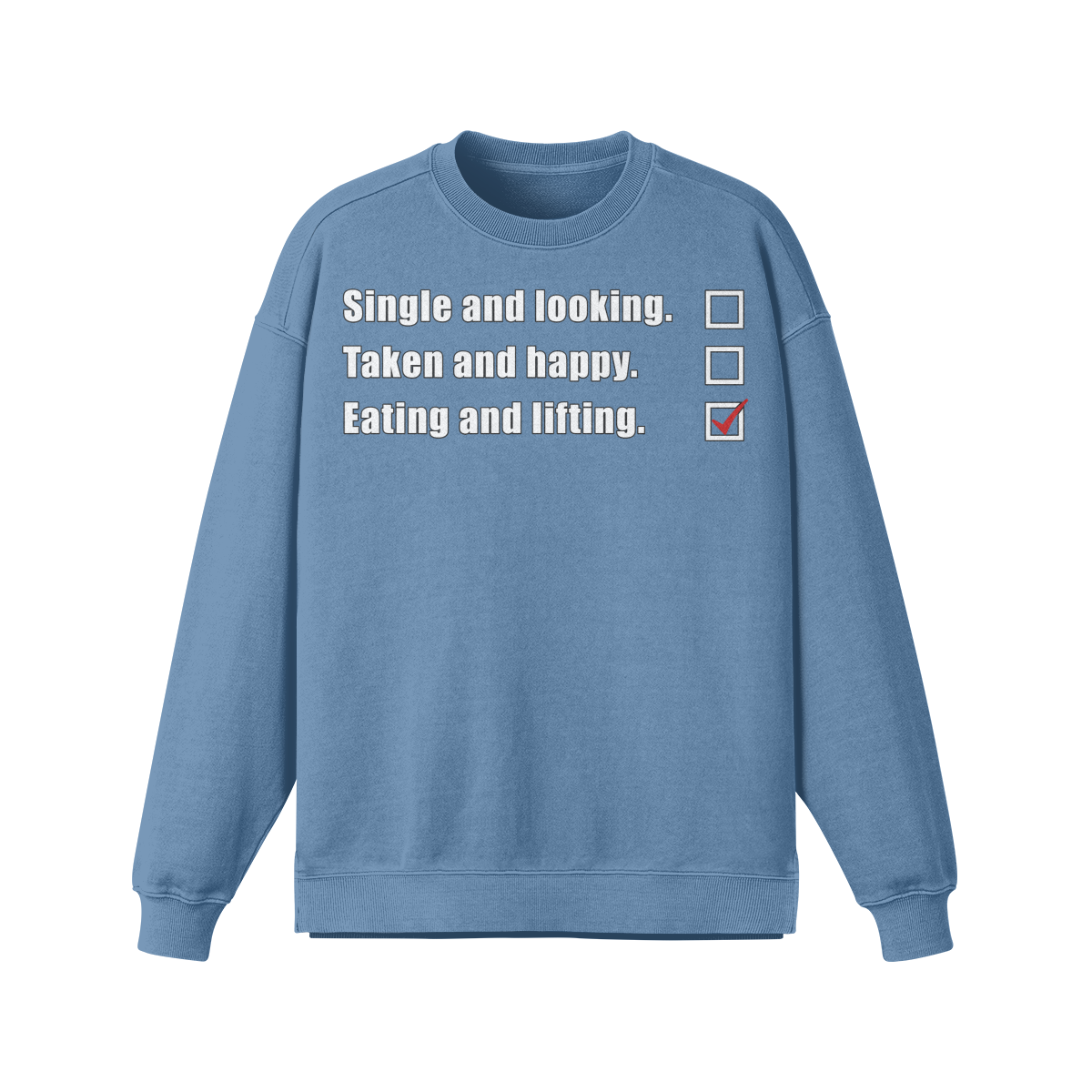 EATING AND LIFTING- Oversized Long Sleeve Sweatshirt-Slate Blue-League of Lifters