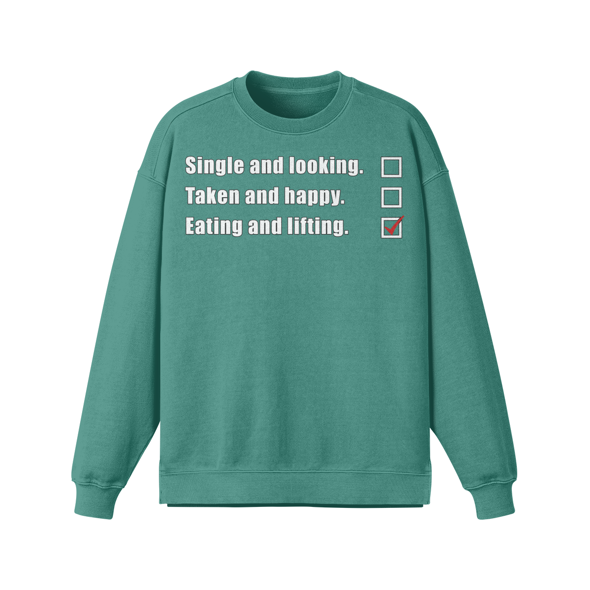 EATING AND LIFTING- Oversized Long Sleeve Sweatshirt-Wintergreen Dream-League of Lifters