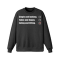 EATING AND LIFTING- Oversized Long Sleeve Sweatshirt-Faded Black-League of Lifters