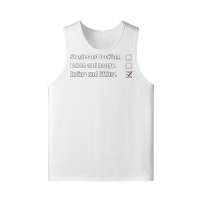EATING AND LIFTING- Tank Top-White-League of Lifters