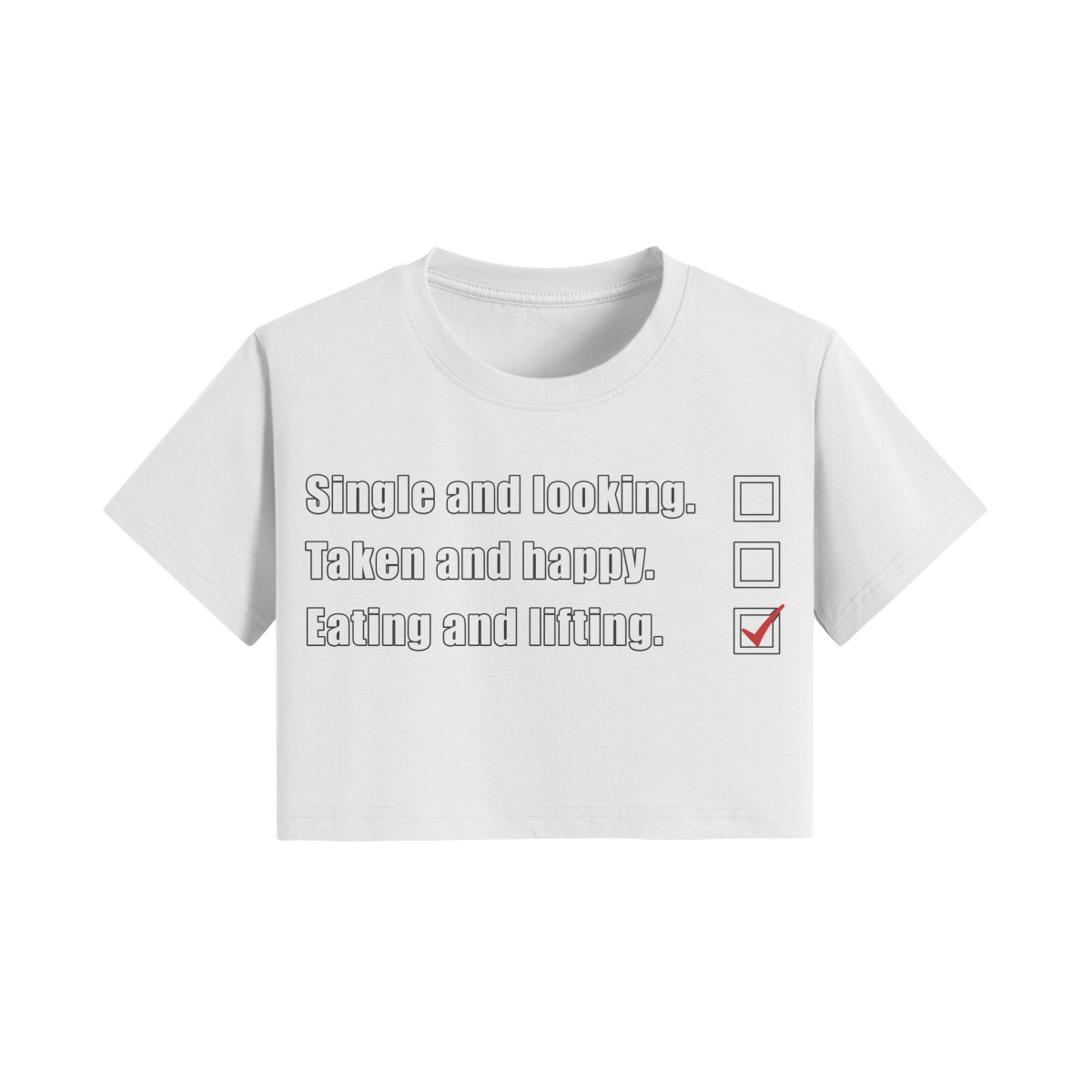 EATING AND LIFTING- Womens Crop Top-White-League of Lifters