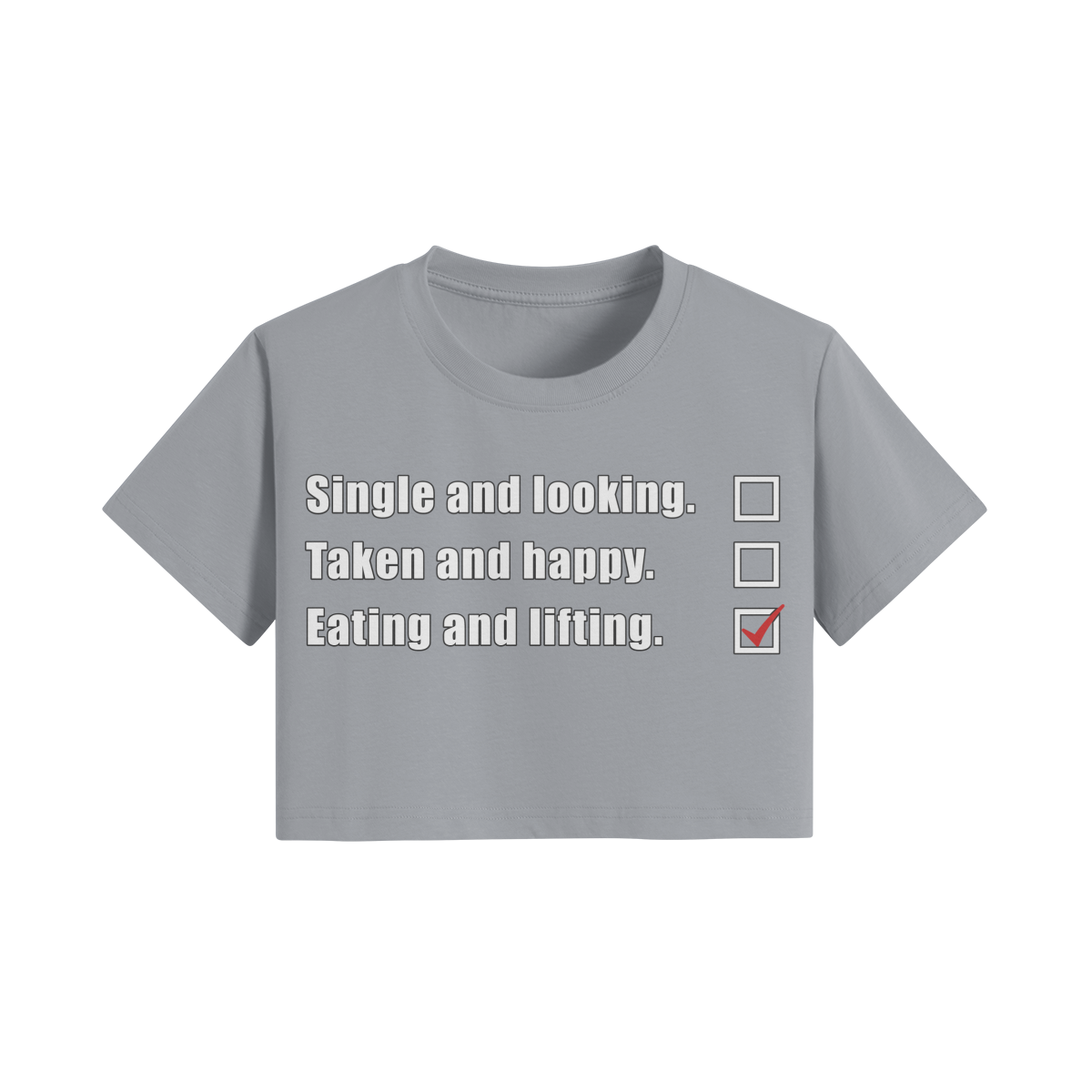 EATING AND LIFTING- Womens Crop Top-Light Gray-League of Lifters