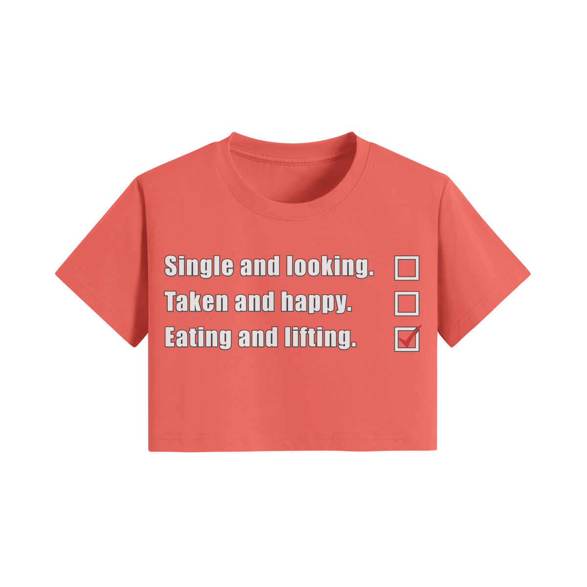 EATING AND LIFTING- Womens Crop Top-Grapefruit Red-League of Lifters