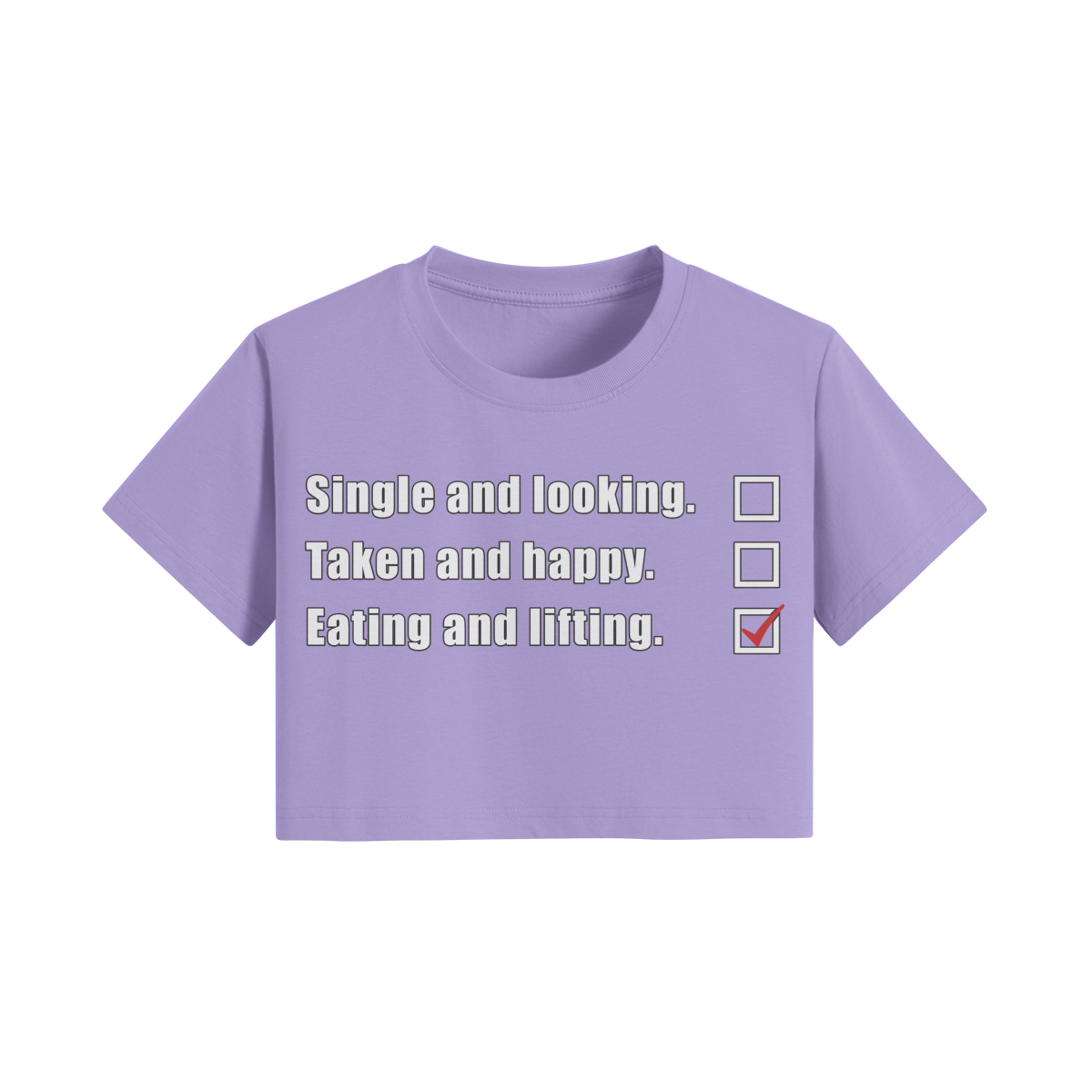 EATING AND LIFTING- Womens Crop Top-Lavender-League of Lifters