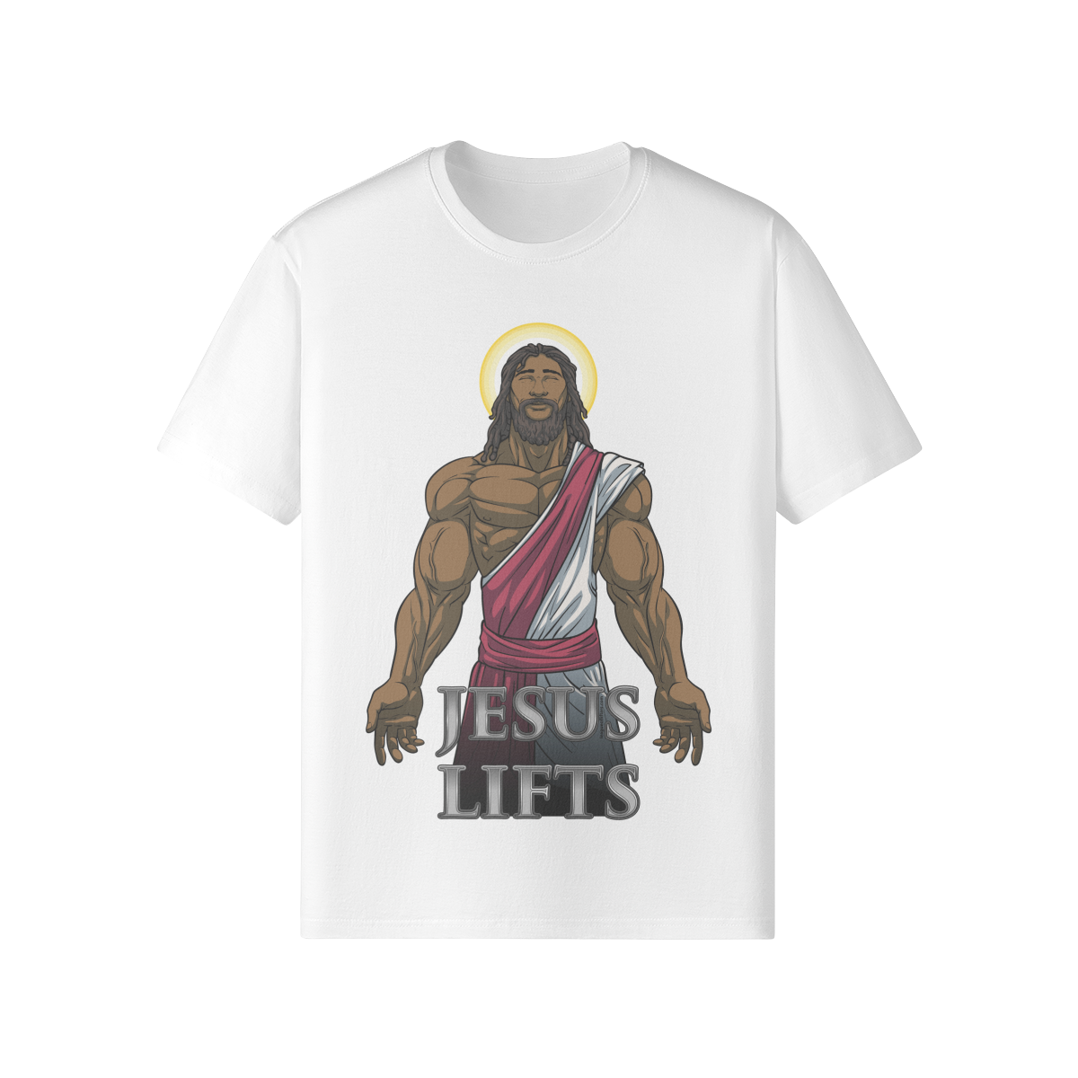 JESUS LIFTS- Classic T-Shirt-White-League of Lifters
