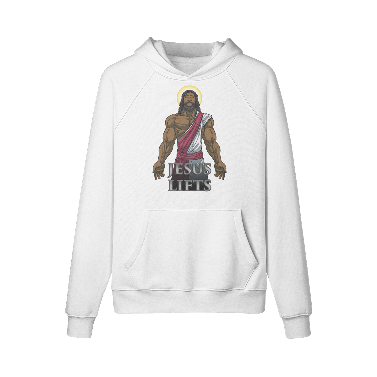 JESUS LIFTS- Hoodie-White-League of Lifters