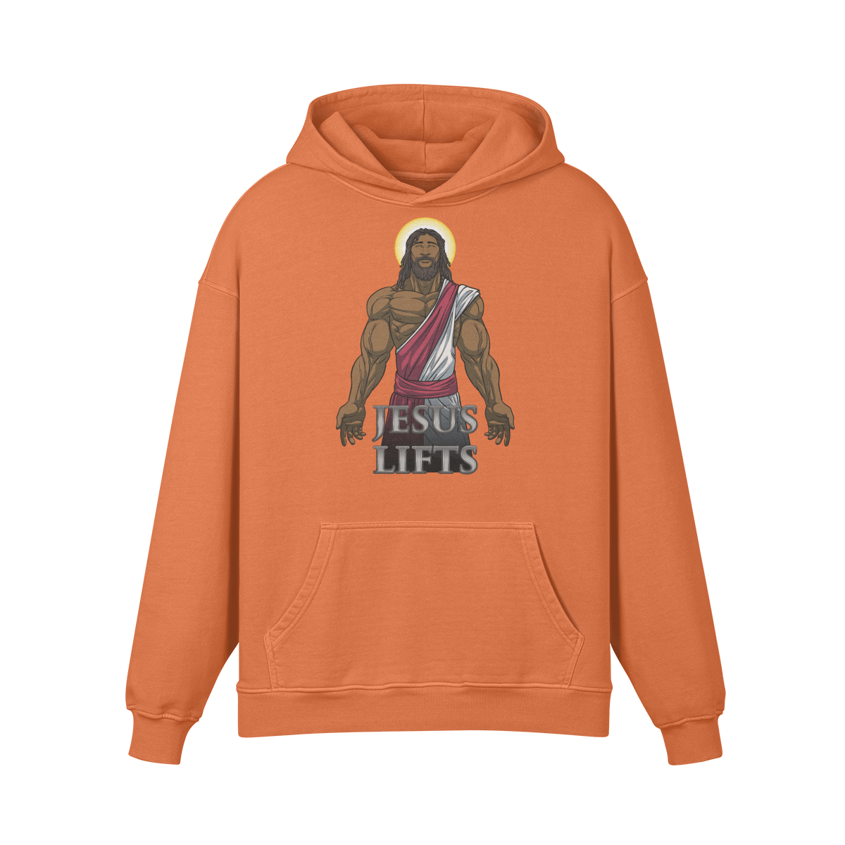 JESUS LIFTS- Oversized Hoodie-Copper Red-League of Lifters