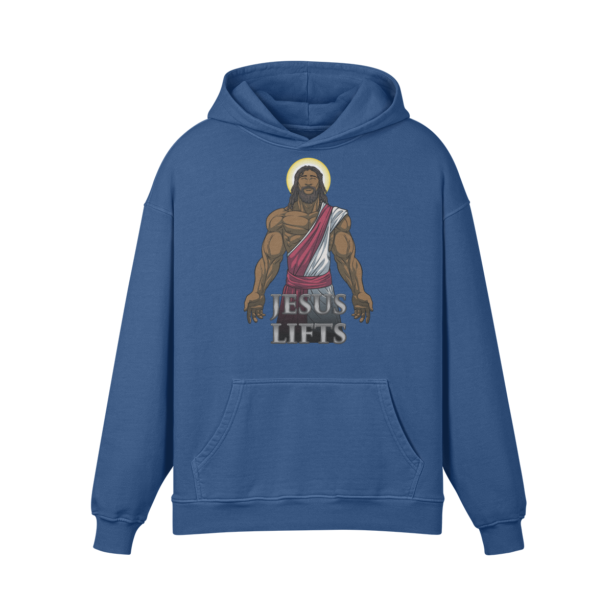 JESUS LIFTS- Oversized Hoodie-Kashmir Blue-League of Lifters