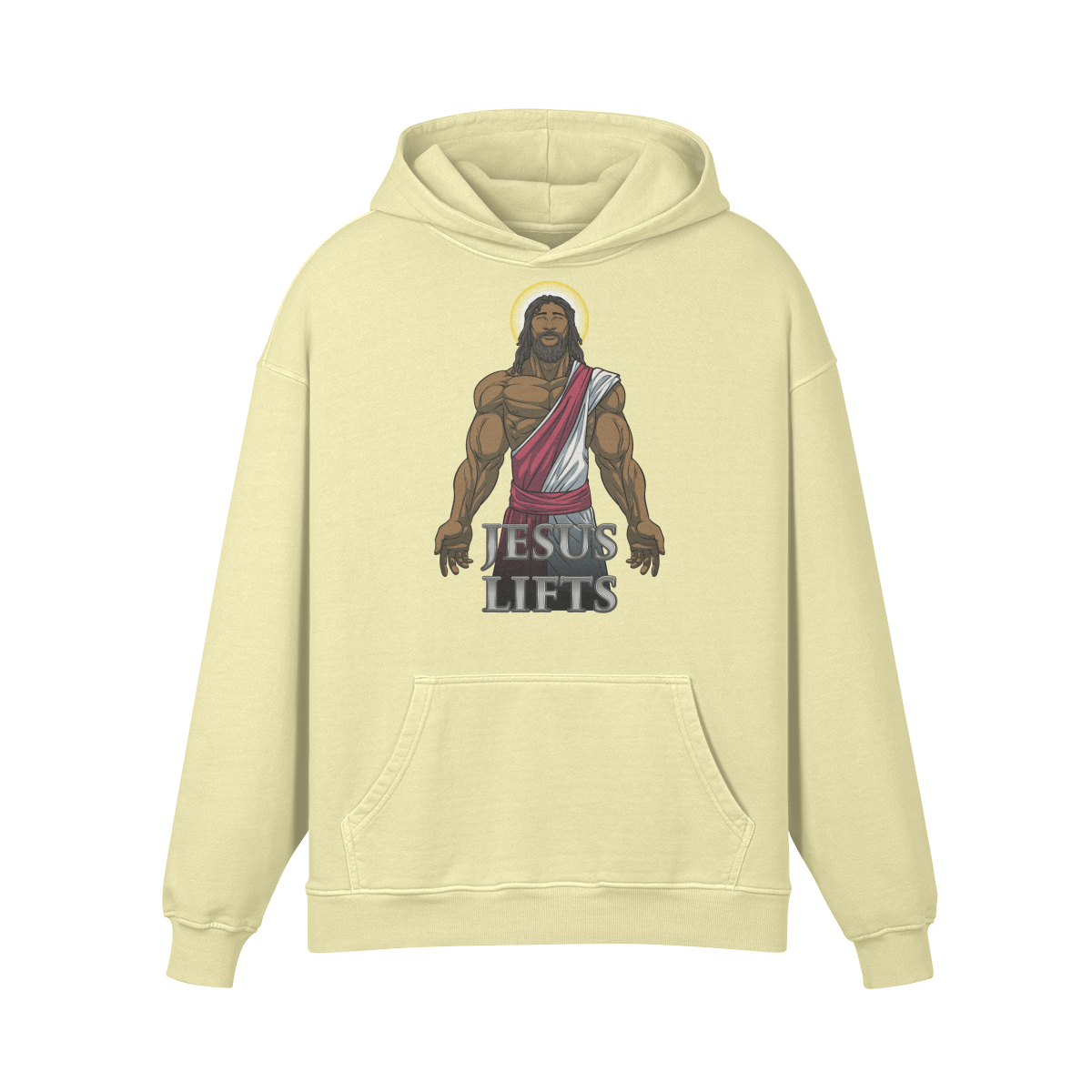 JESUS LIFTS- Oversized Hoodie-Pale Spring Bud-League of Lifters