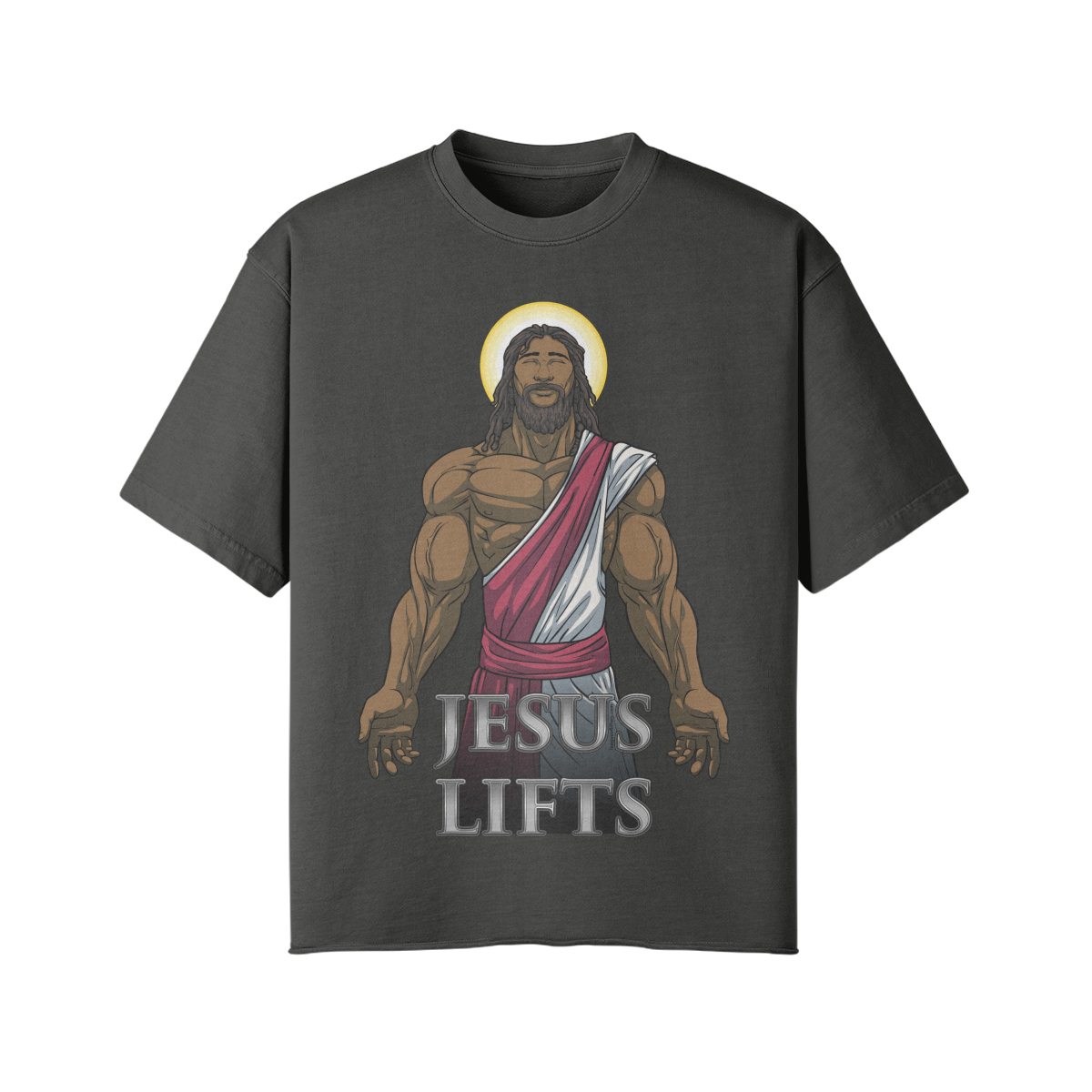 JESUS LIFTS- Pump Top-Dark Gray-League of Lifters
