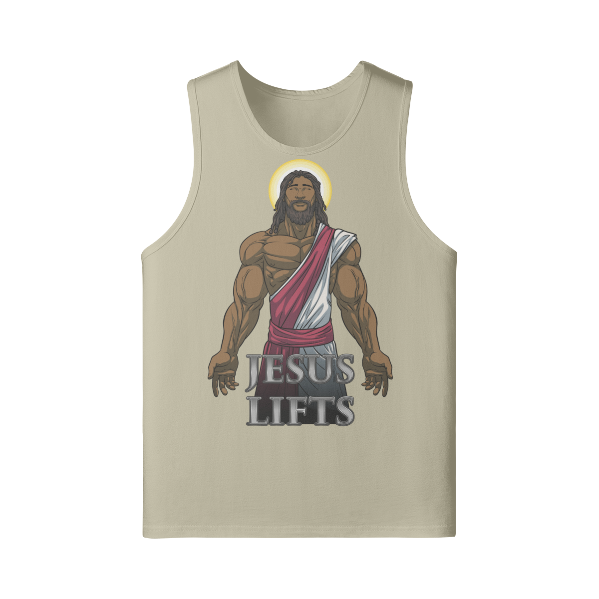 JESUS LIFTS- Tank Top-Rice Apricot-League of Lifters