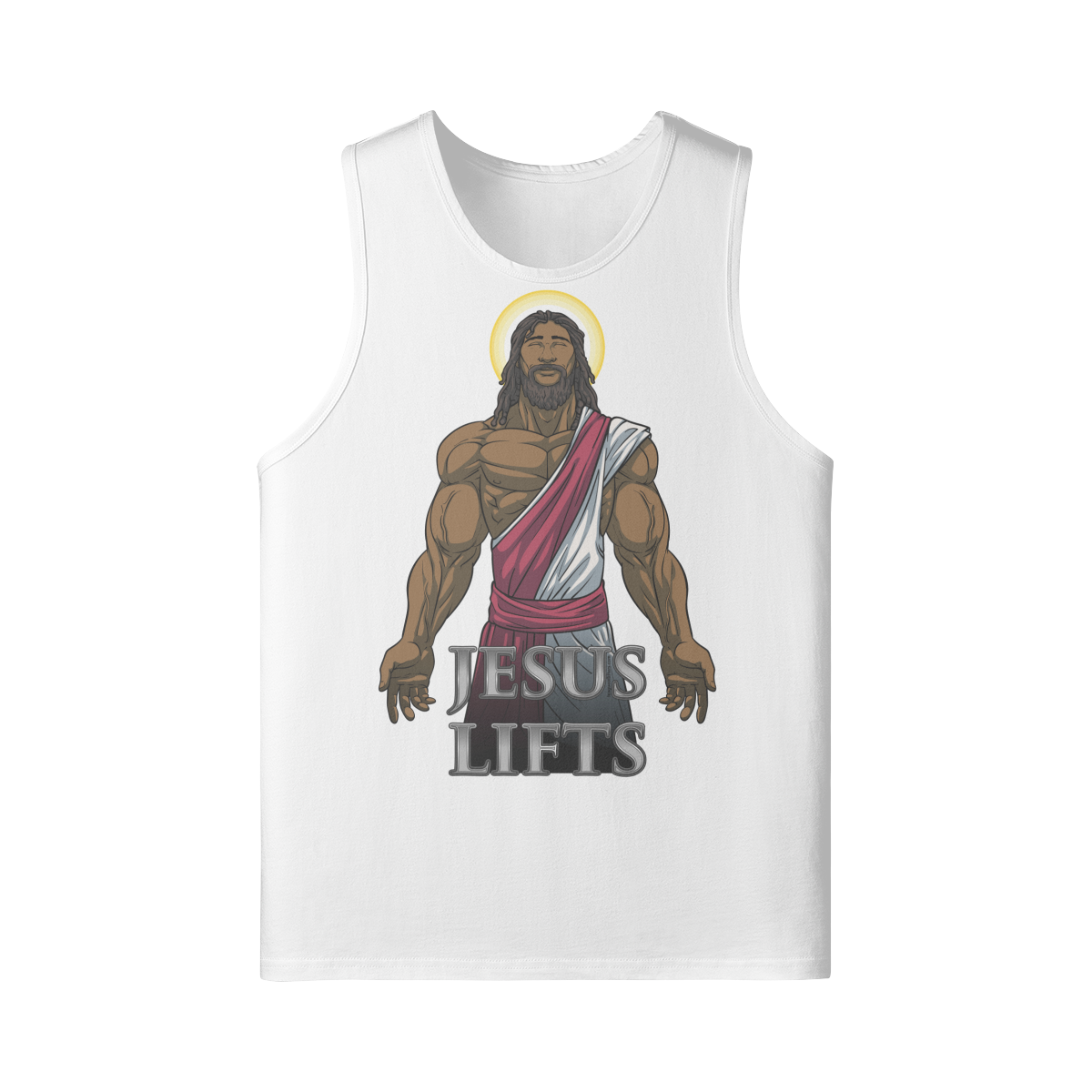 JESUS LIFTS- Tank Top-White-League of Lifters