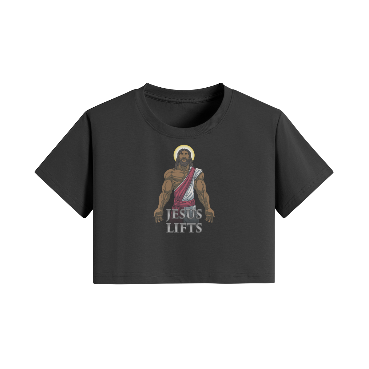 JESUS LIFTS- Womens Crop Top-Black-League of Lifters