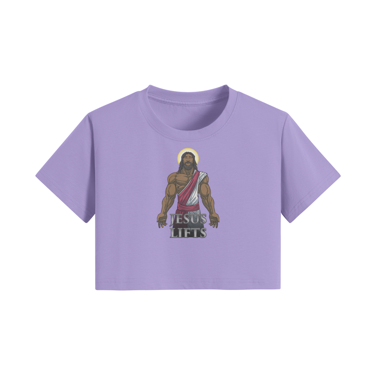 JESUS LIFTS- Womens Crop Top-Lavender-League of Lifters