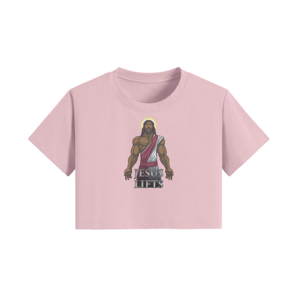 JESUS LIFTS- Womens Crop Top-Pink-League of Lifters