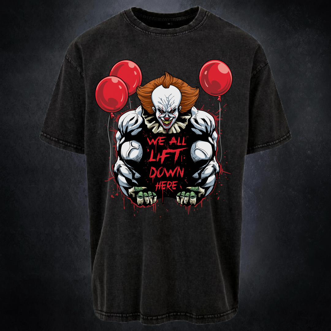 WE ALL LIFT DOWN HERE (CLASSIC BALLOONS)- Pump Top-League of Lifters