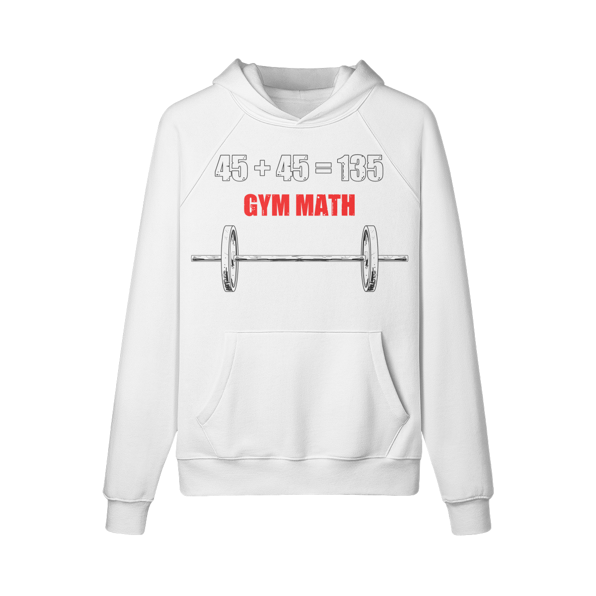 GYM MATH- Hoodie-White-League of Lifters