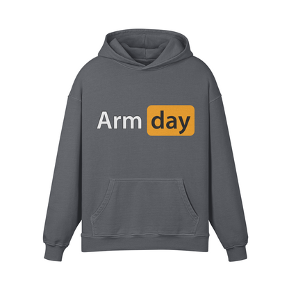 ARM DAY- Oversized Hoodie-Carbon Gray-League of Lifters