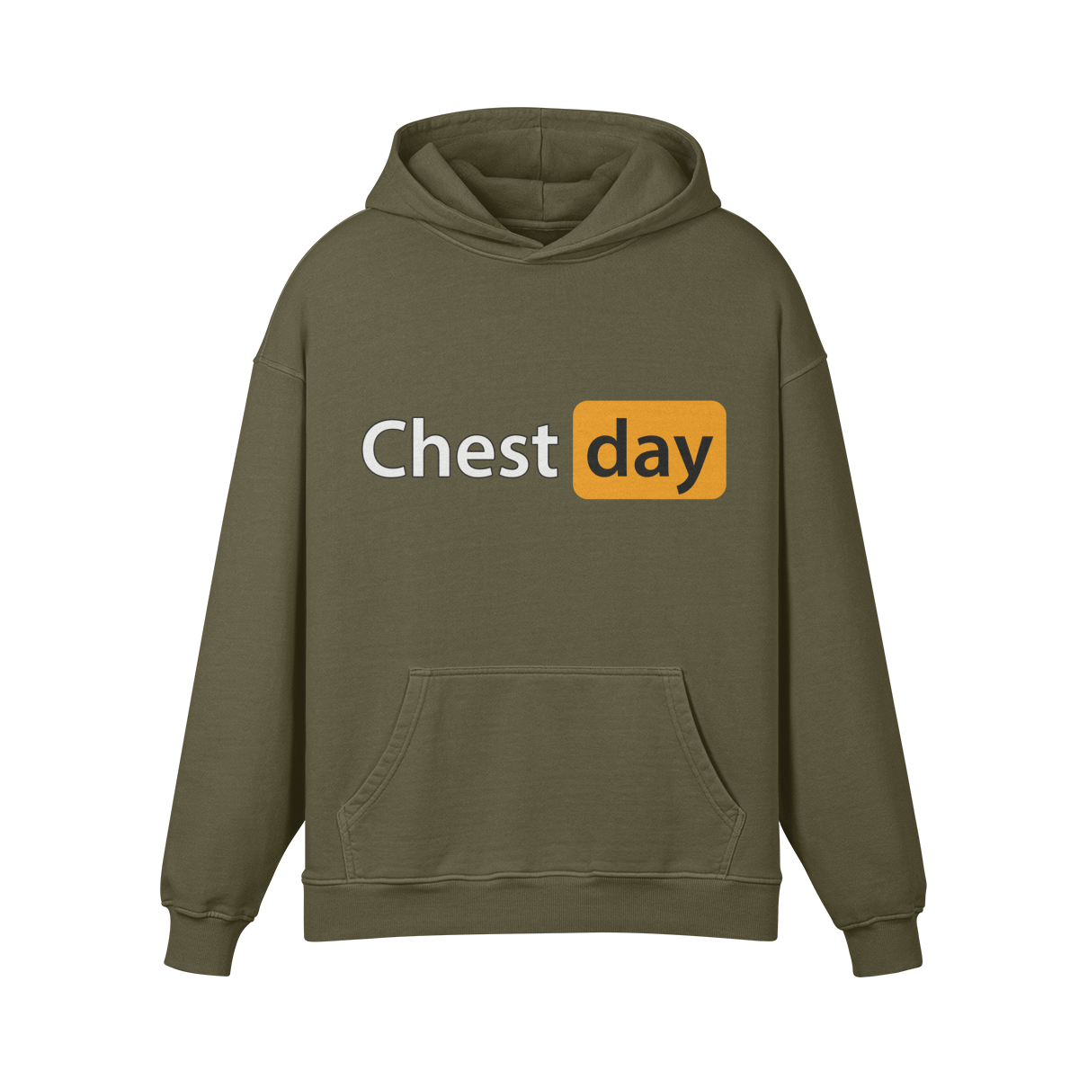 CHEST DAY- Oversized Hoodie-Olive Green-League of Lifters