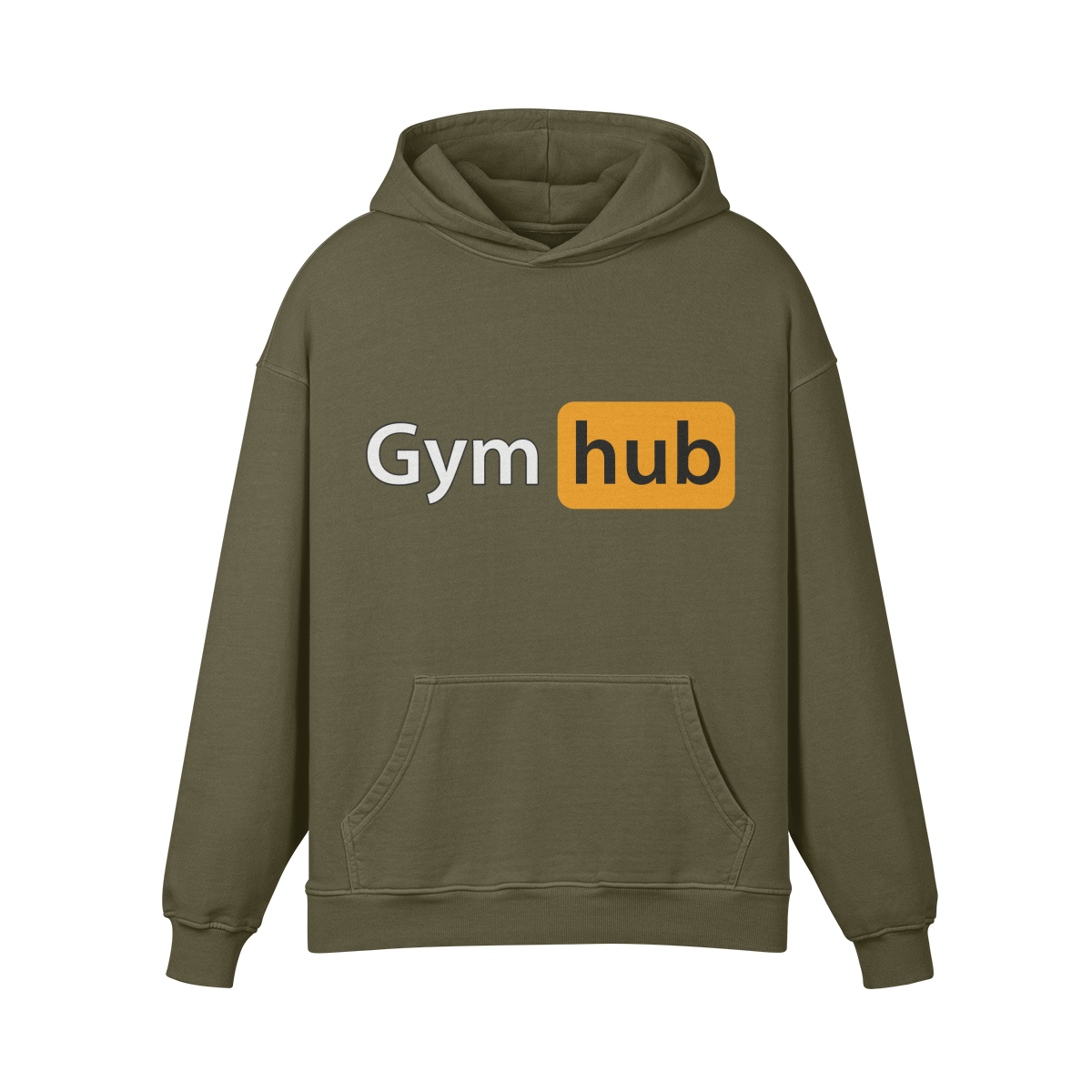 GYM HUB- Oversized Hoodie-Olive Green-League of Lifters