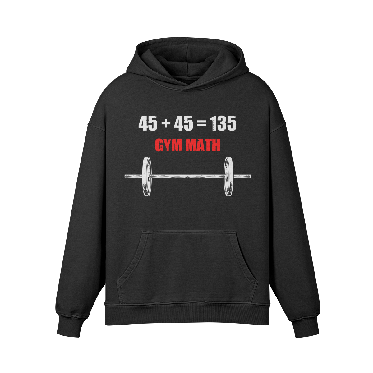 GYM MATH- Oversized Hoodie-Faded Black-League of Lifters