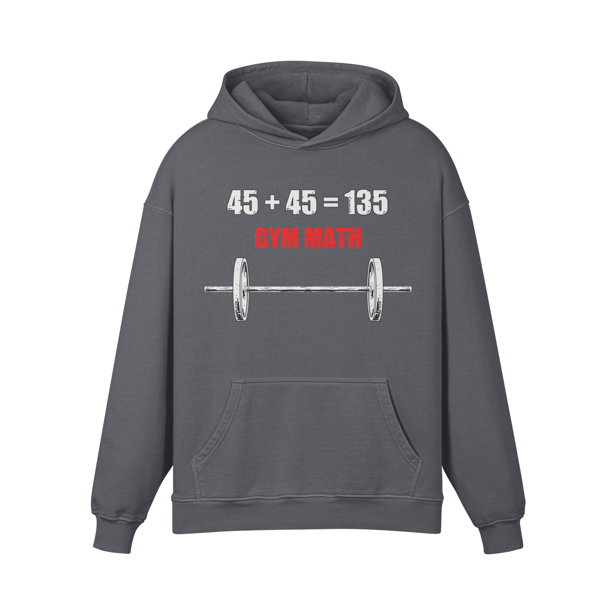 GYM MATH- Oversized Hoodie-Carbon Gray-League of Lifters