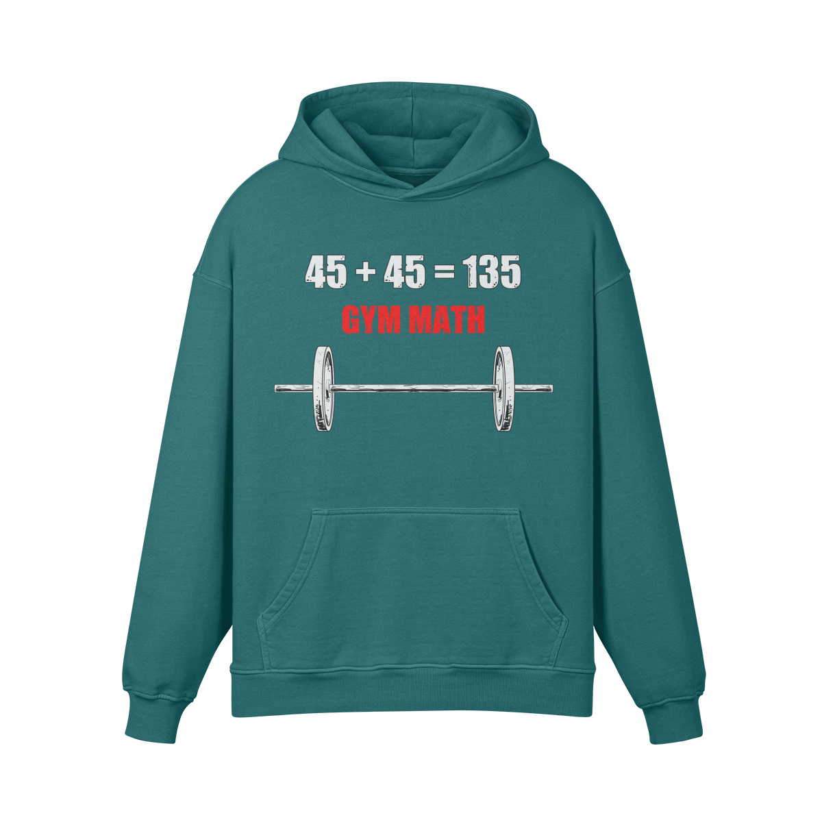 GYM MATH- Oversized Hoodie-Blueish Green-League of Lifters