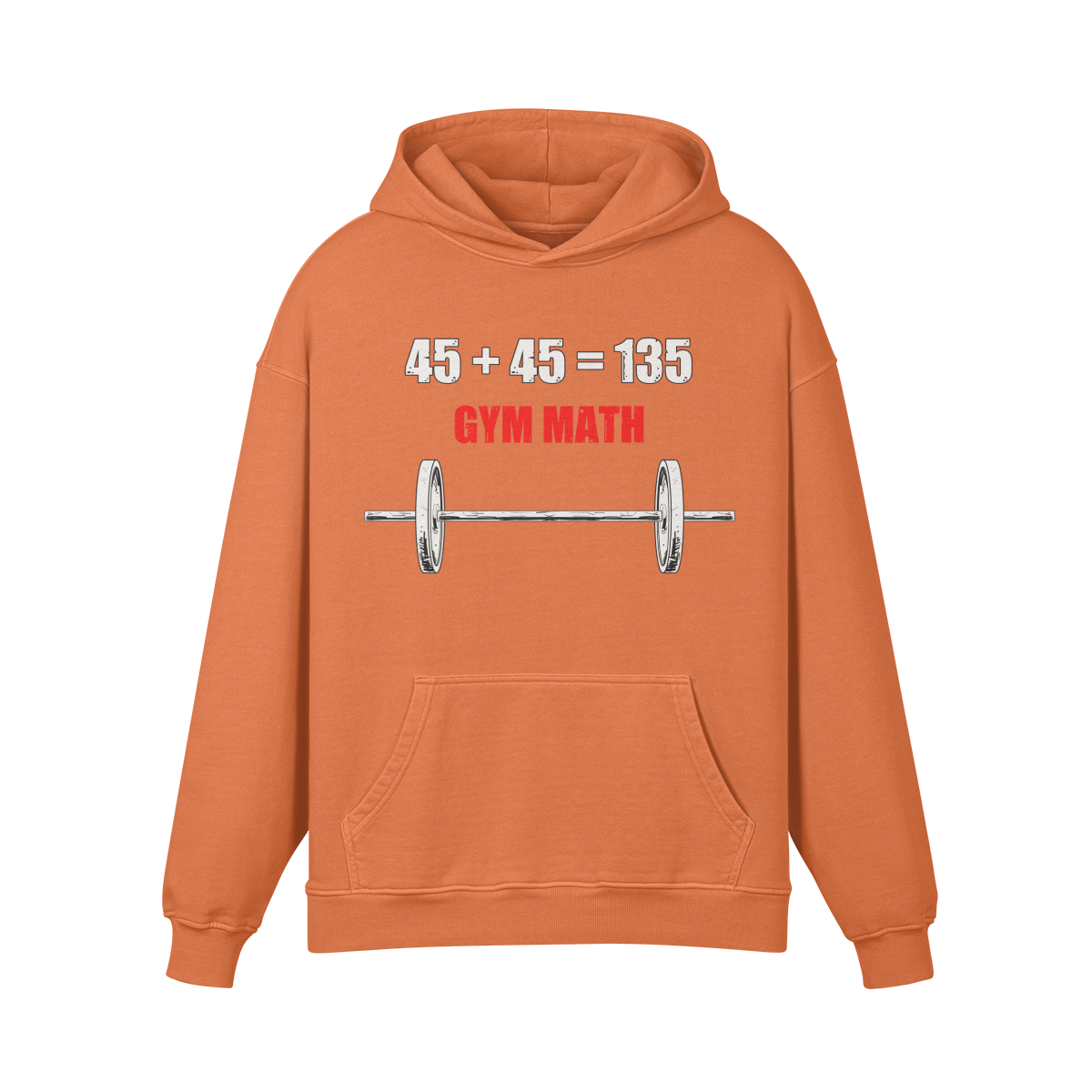 GYM MATH- Oversized Hoodie-Copper Red-League of Lifters