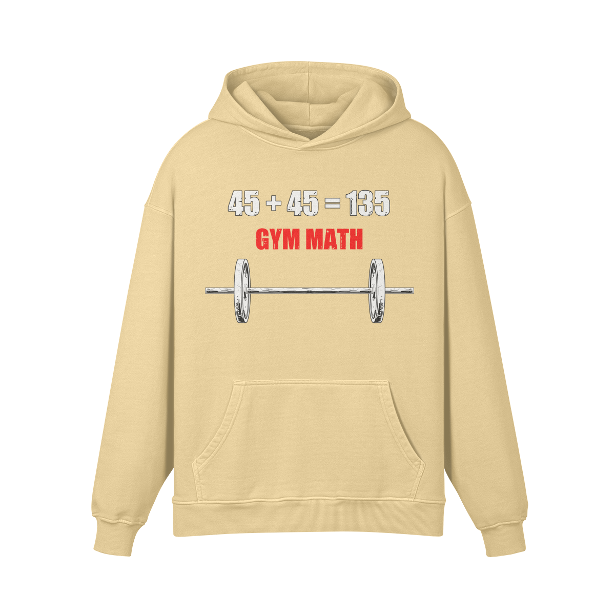 GYM MATH- Oversized Hoodie-Desert Sand-League of Lifters