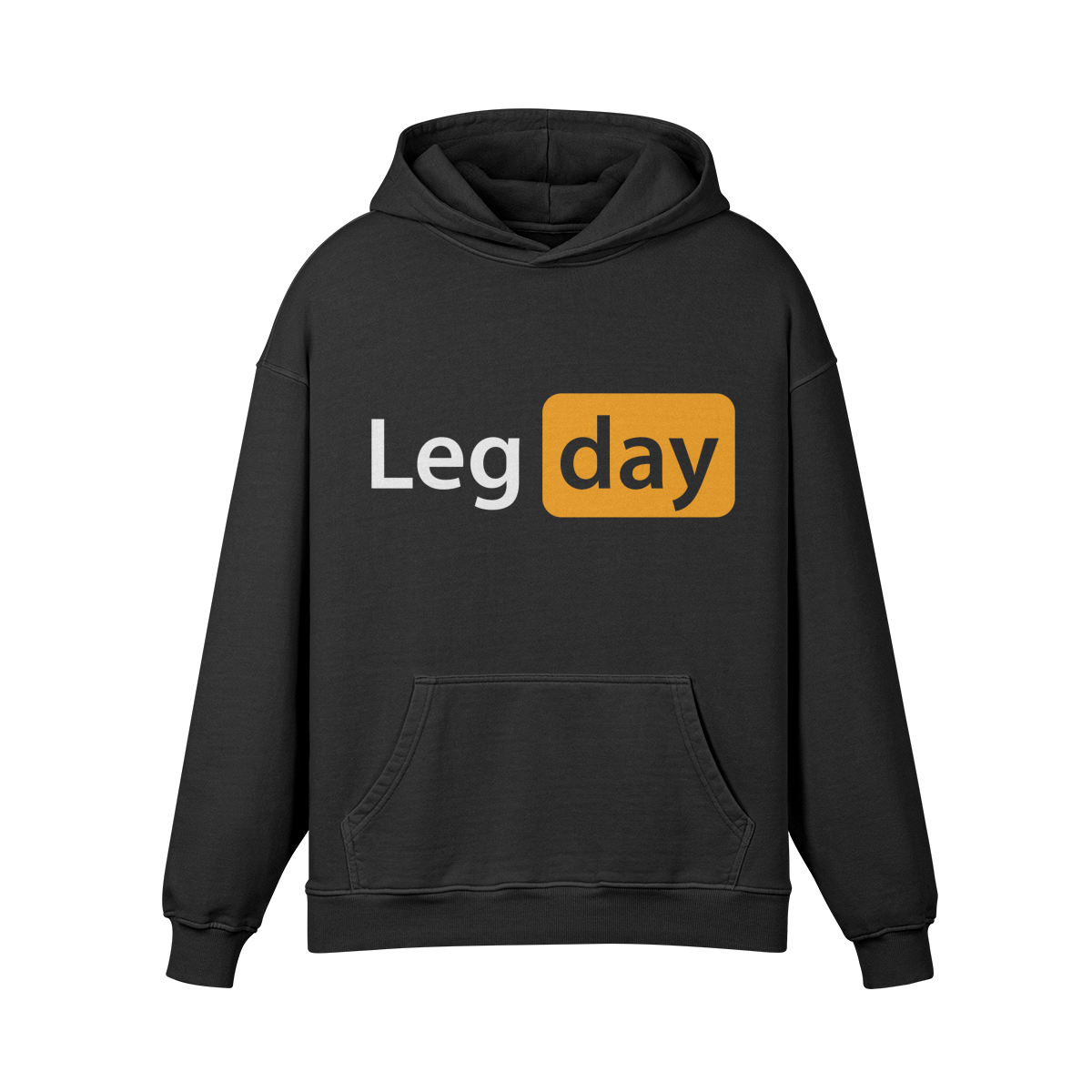LEG DAY- Oversized Hoodie-Faded Black-League of Lifters