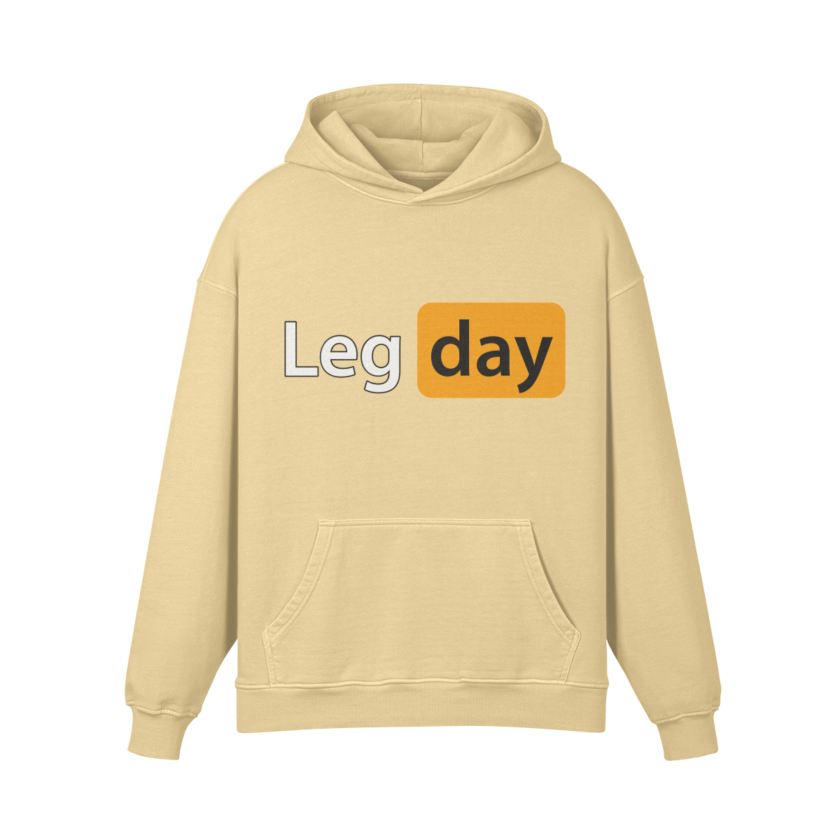 LEG DAY- Oversized Hoodie-Desert Sand-League of Lifters