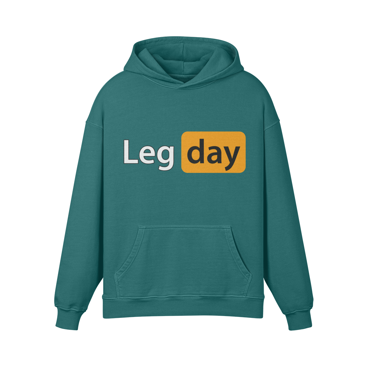 LEG DAY- Oversized Hoodie-Blueish Green-League of Lifters
