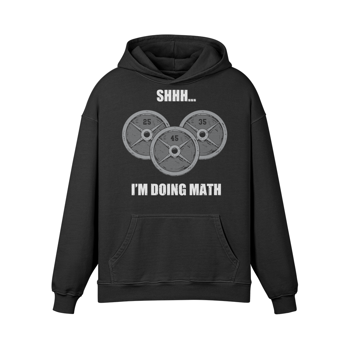 SHHH...I'M DOING MATH- Oversized Hoodie-Faded Black-League of Lifters