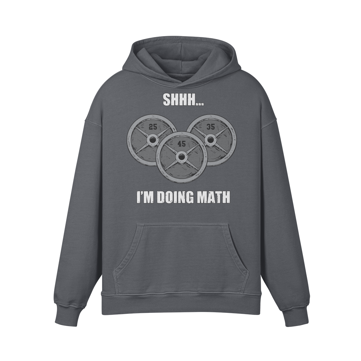 SHHH...I'M DOING MATH- Oversized Hoodie-Carbon Gray-League of Lifters
