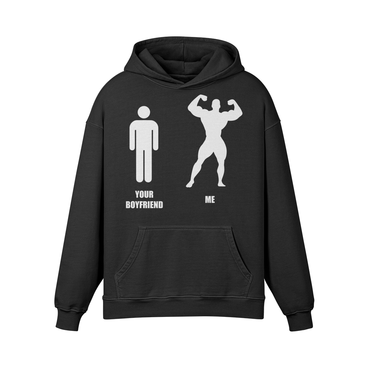 YOUR BOYFRIEND VS ME- Oversized Hoodie-Faded Black-League of Lifters