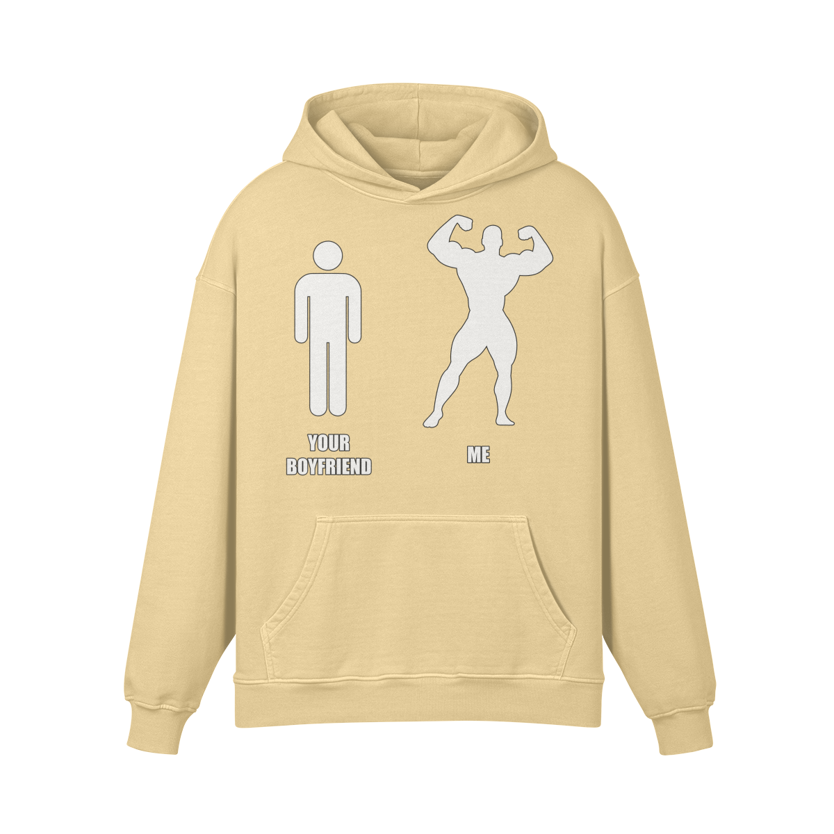 YOUR BOYFRIEND VS ME- Oversized Hoodie-Desert Sand-League of Lifters