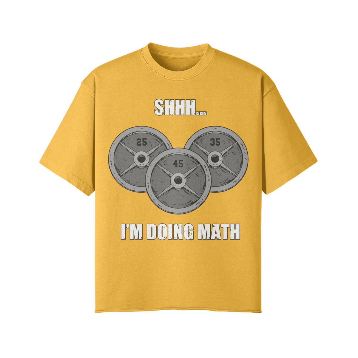 SHHH...I'M DOING MATH- Pump Top-Vintage Yellow-League of Lifters