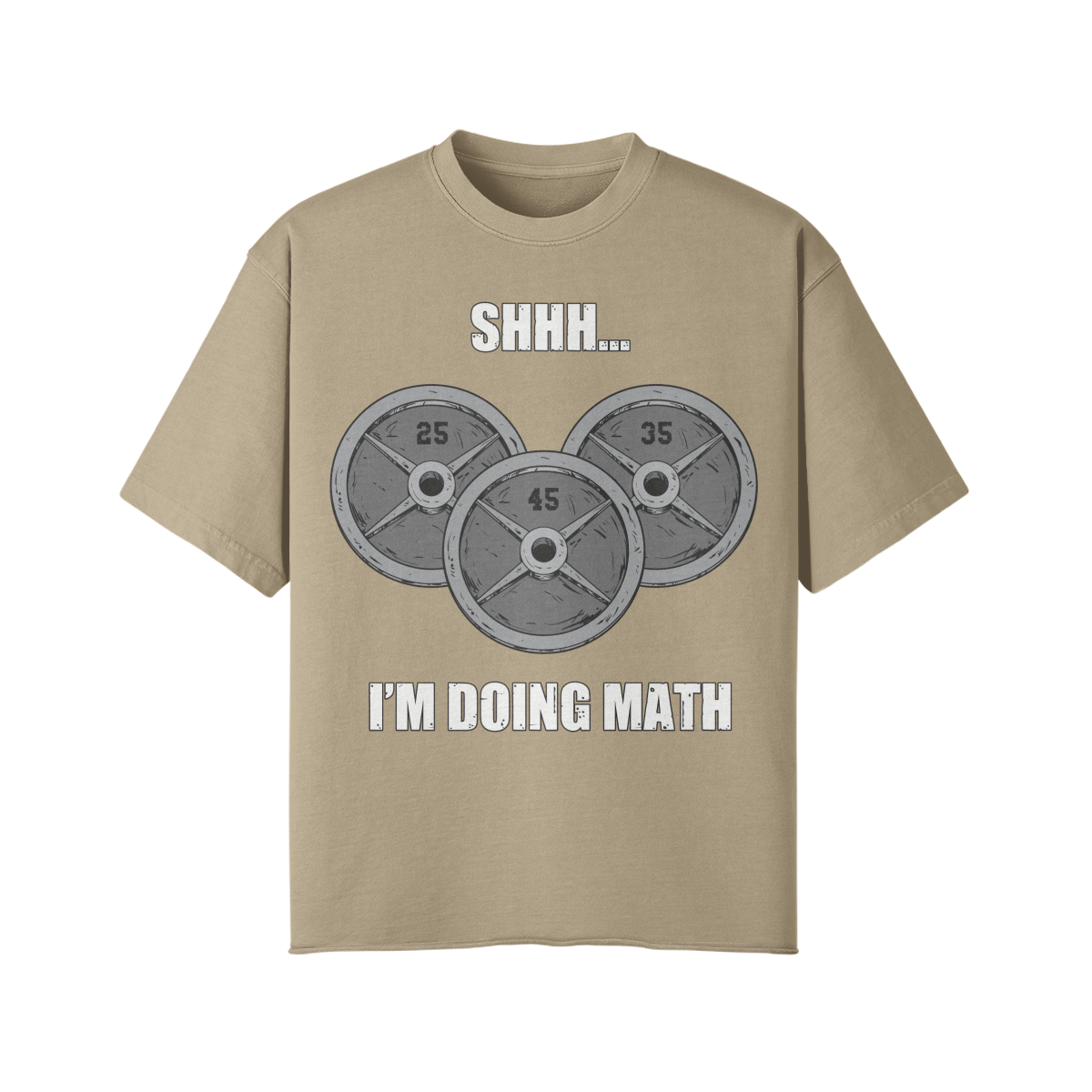 SHHH...I'M DOING MATH- Pump Top-Khaki-League of Lifters