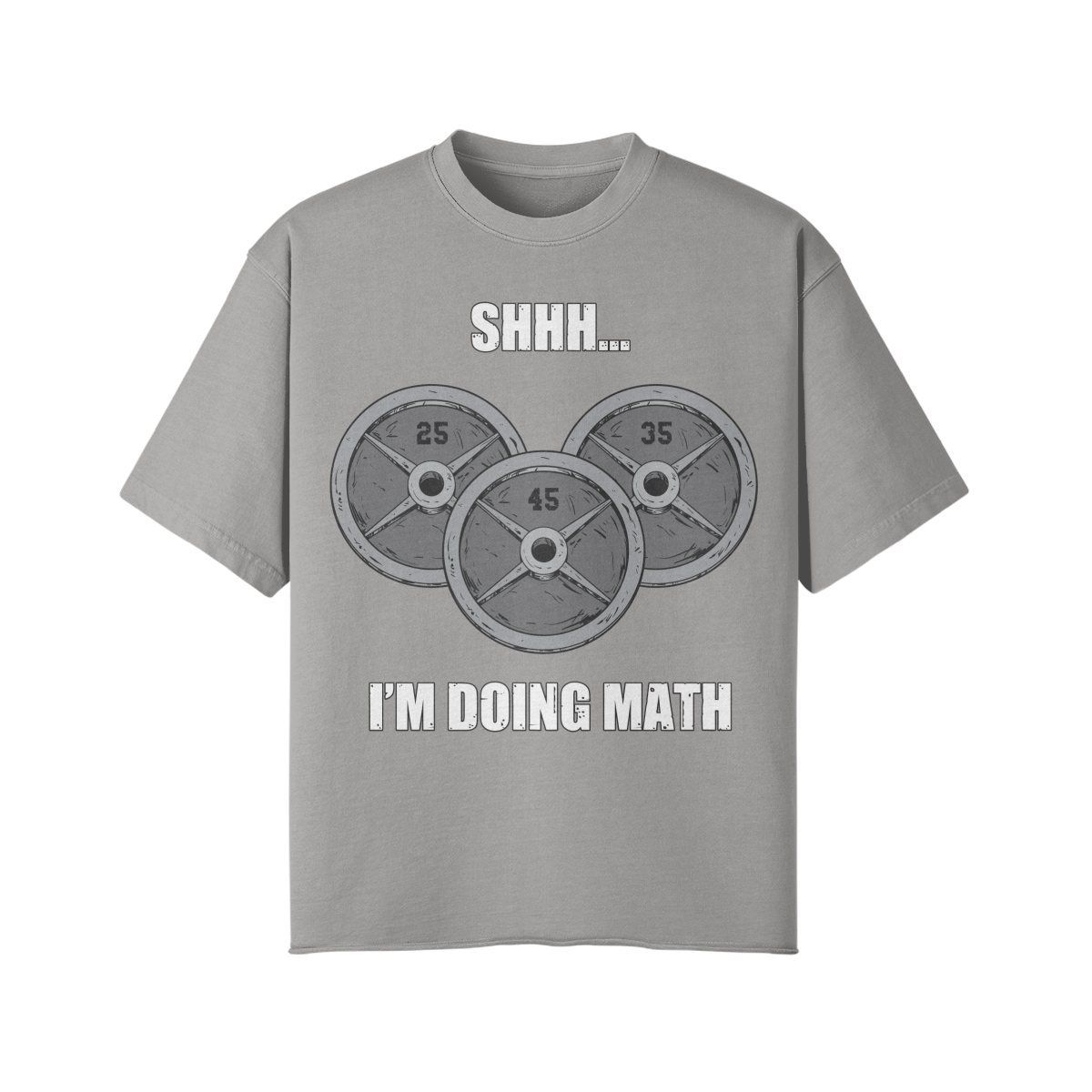 SHHH...I'M DOING MATH- Pump Top-Light Gray-League of Lifters