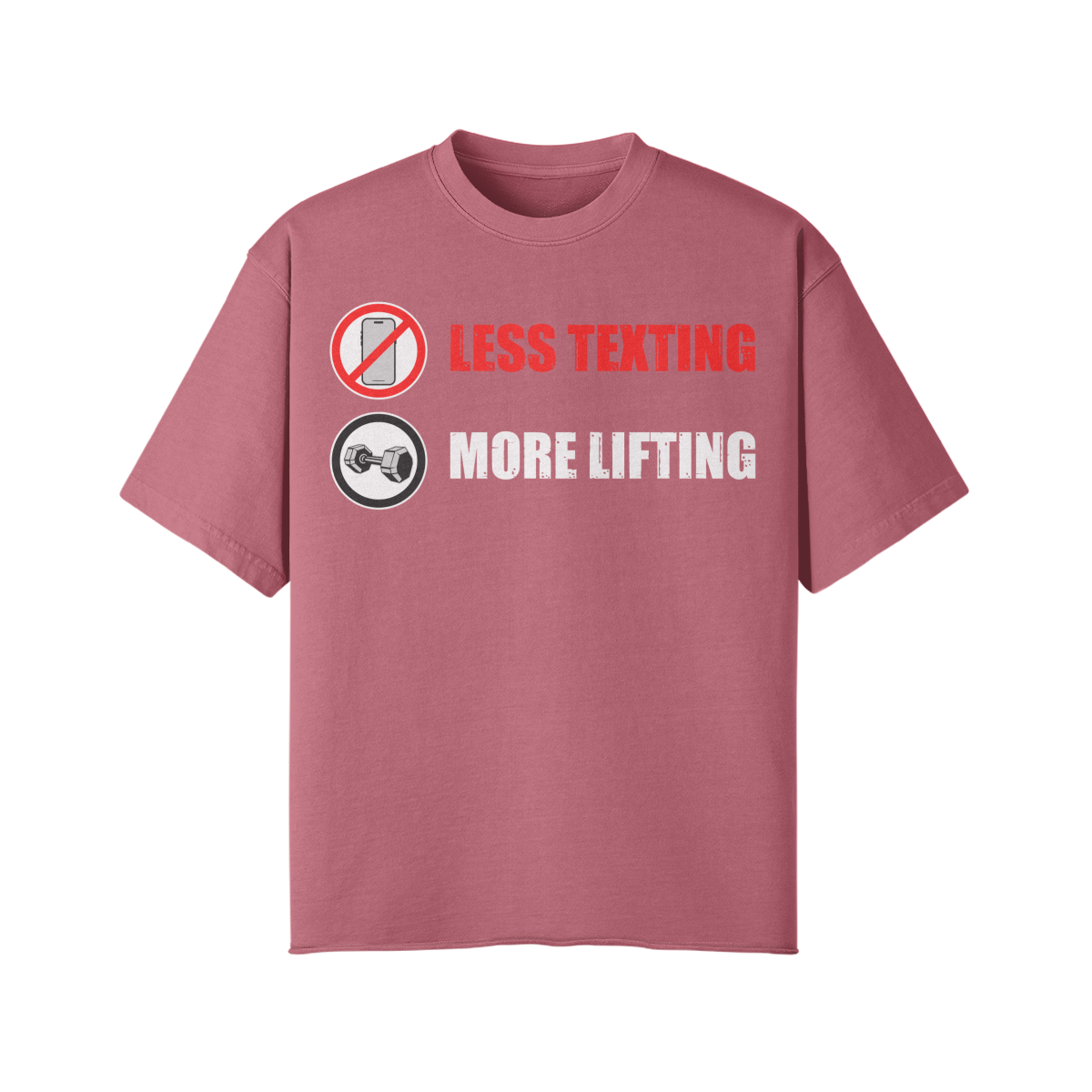 LESS TEXTING MORE LIFTING- Pump Top-Cameo Brown-League of Lifters