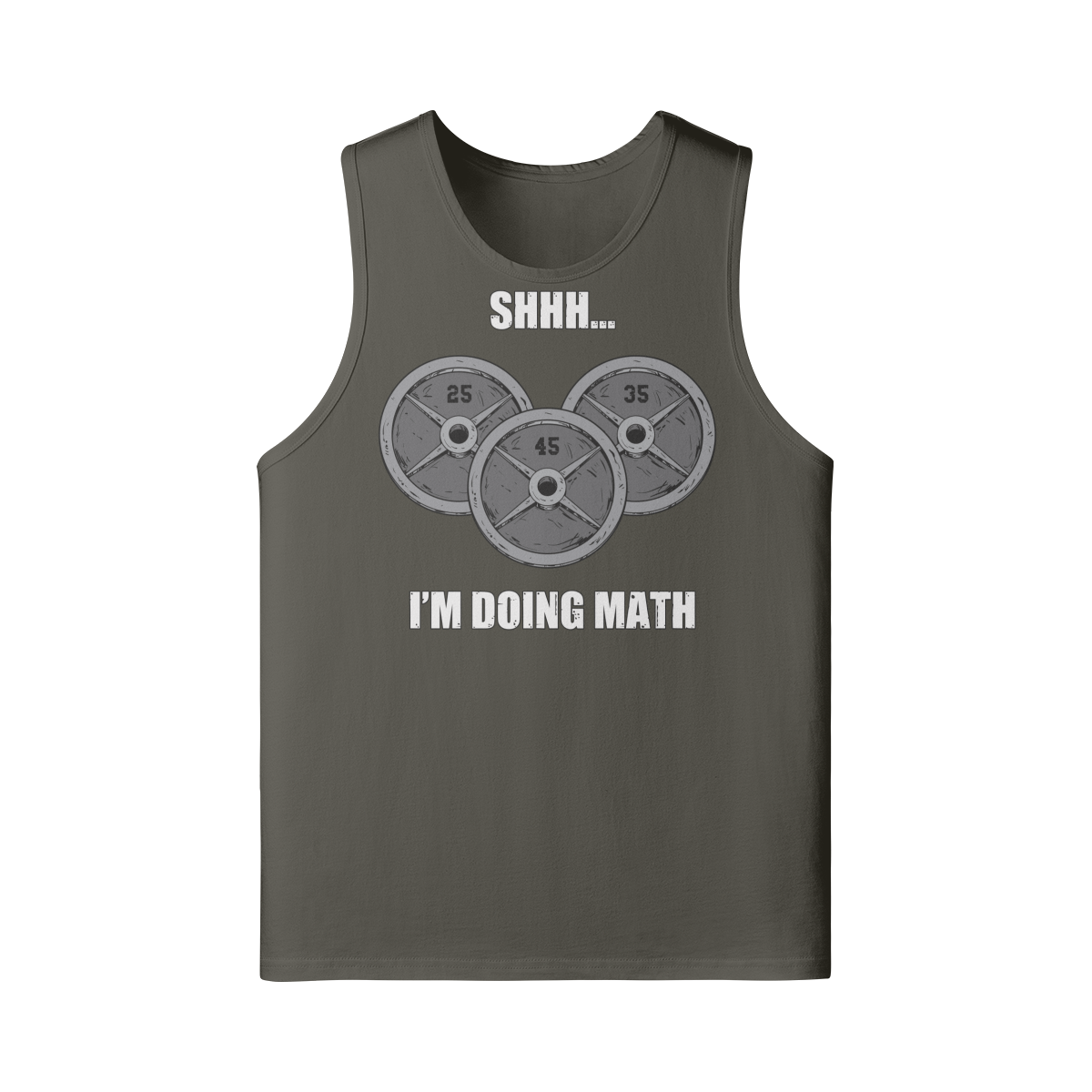 SHHH...I'M DOING MATH- Tank Top-Charcoal Grey-League of Lifters