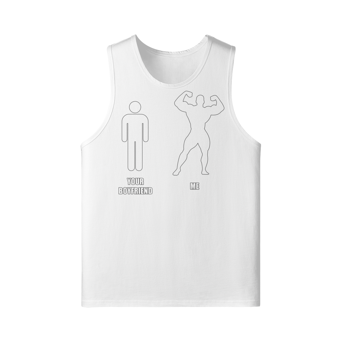 YOUR BOYFRIEND VS ME- Tank Top-White-League of Lifters