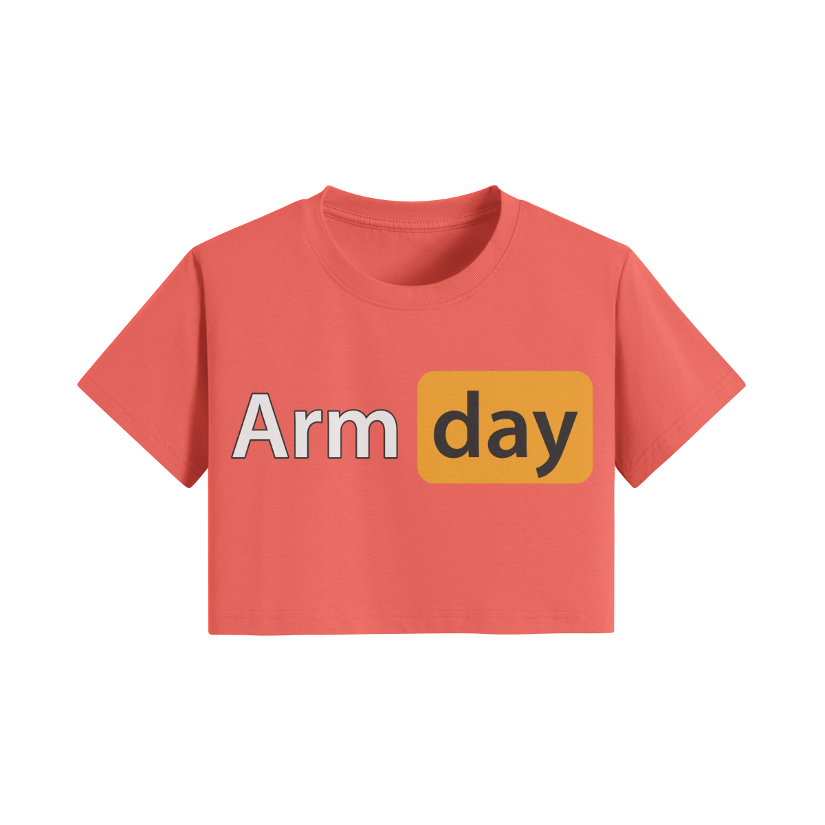 ARM DAY- Womens Crop Top-Grapefruit Red-League of Lifters