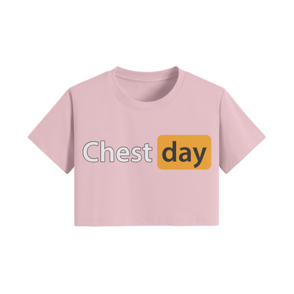 CHEST DAY- Womens Crop Top-Pink-League of Lifters