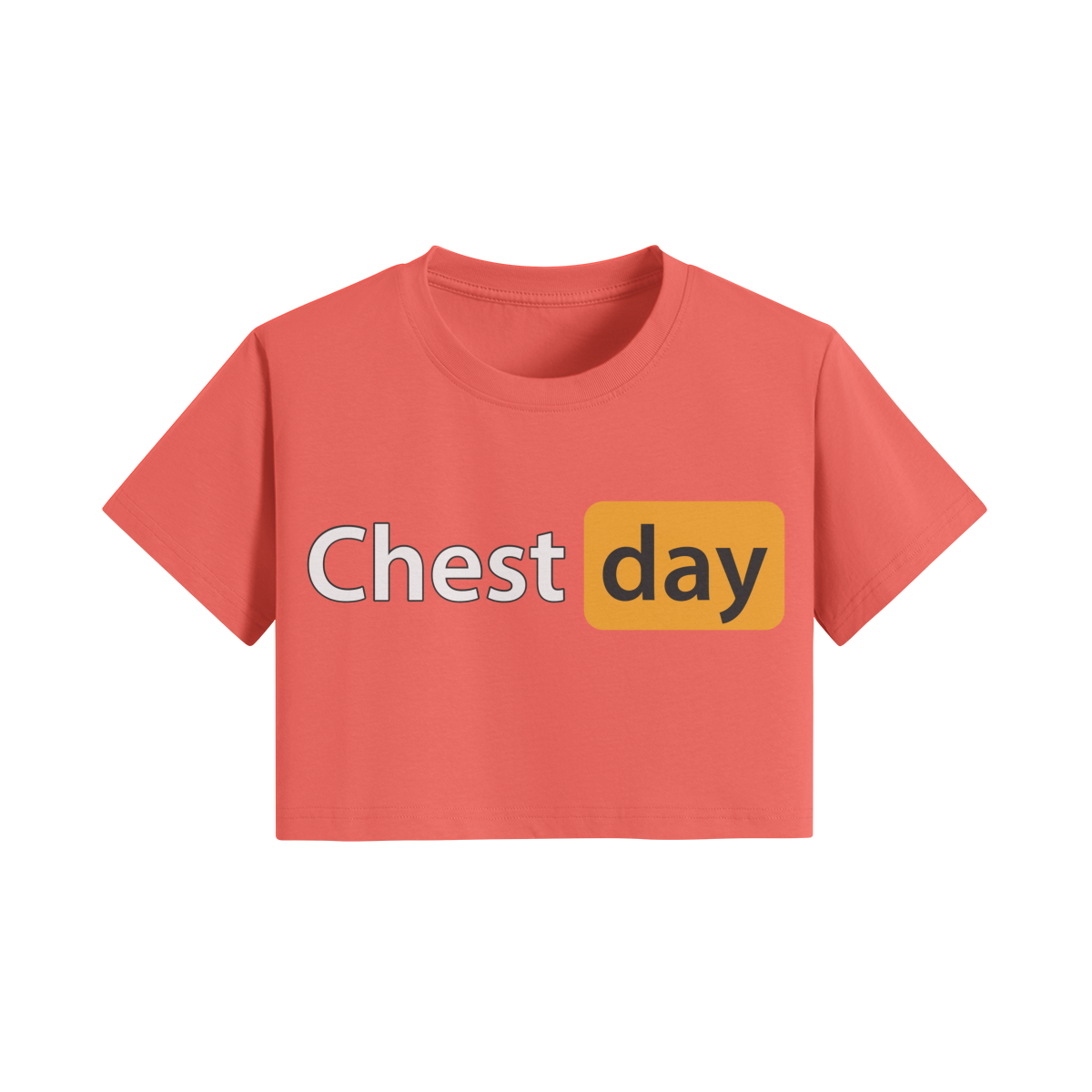 CHEST DAY- Womens Crop Top-Grapefruit Red-League of Lifters